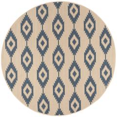LINDEN 100, BLUE / CREME, 6'-7" X 6'-7" Round, Area Rug, LND171M-6R