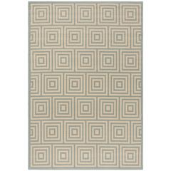 LINDEN 100, CREAM / AQUA, 5'-1" X 7'-6", Area Rug, LND173L-5