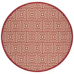LINDEN 100, RED / CREME, 6'-7" X 6'-7" Round, Area Rug, LND173Q-6R