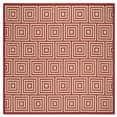 LINDEN 100, RED / CREME, 6'-7" X 6'-7" Square, Area Rug, LND173Q-6SQ