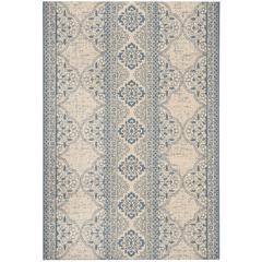 LINDEN 100, BLUE / CREME, 5'-1" X 7'-6", Area Rug, LND174M-5