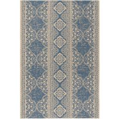 LINDEN 100, CREAM / BLUE, 5'-1" X 7'-6", Area Rug, LND174N-5