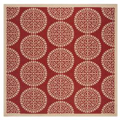 LINDEN 100, RED / CREME, 6'-7" X 6'-7" Square, Area Rug, LND176Q-6SQ