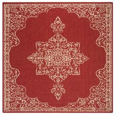 LINDEN 100, RED / CREME, 6'-7" X 6'-7" Square, Area Rug, LND180Q-6SQ