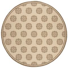 LINDEN 100, CREAM / BEIGE, 6'-7" X 6'-7" Round, Area Rug, LND181A-6R