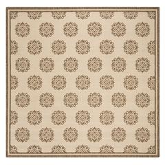 LINDEN 100, CREAM / BEIGE, 6'-7" X 6'-7" Square, Area Rug, LND181A-6SQ