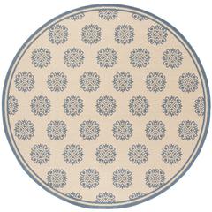 LINDEN 100, BLUE / CREME, 6'-7" X 6'-7" Round, Area Rug, LND181M-6R