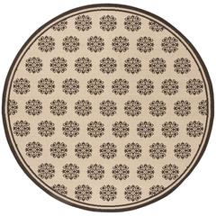 LINDEN 100, CREME / BROWN, 6'-7" X 6'-7" Round, Area Rug, LND181U-6R