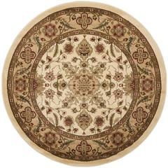 LYNDHURST, IVORY / TAN, 5'-3" X 5'-3" Round, Area Rug