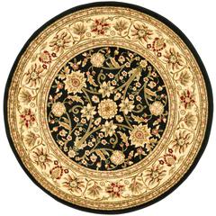 LYNDHURST, BLACK / IVORY, 5'-3" X 5'-3" Round, Area Rug, LNH212A-5R
