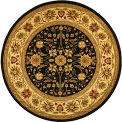 LYNDHURST, BLACK / IVORY, 8' X 8' Round, Area Rug, LNH212A-8R