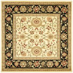 LYNDHURST, IVORY / BLACK, 6' X 6' Square, Area Rug