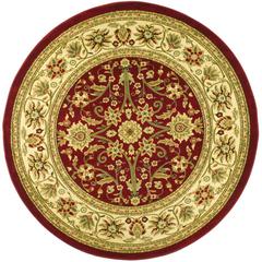 LYNDHURST, RED / IVORY, 5'-3" X 5'-3" Round, Area Rug, LNH212F-5R