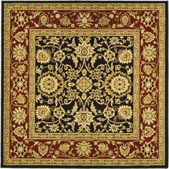 LYNDHURST, BLACK / RED, 6' X 6' Square, Area Rug