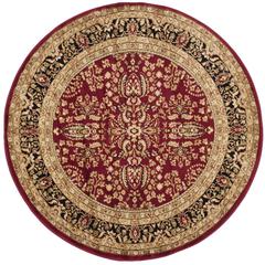 LYNDHURST, RED / BLACK, 10' X 10' Round, Area Rug