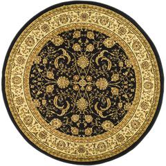 LYNDHURST, BLACK / IVORY, 5'-3" X 5'-3" Round, Area Rug, LNH219A-5R
