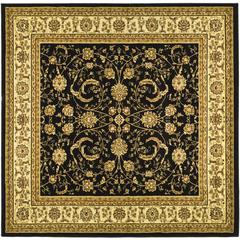 LYNDHURST, BLACK / IVORY, 6' X 6' Square, Area Rug, LNH219A-6SQ