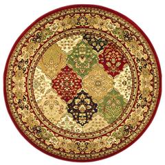 LYNDHURST, MULTI / RED, 5'-3" X 5'-3" Round, Area Rug