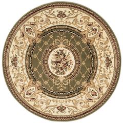 LYNDHURST, SAGE / IVORY, 5'-3" X 5'-3" Round, Area Rug, LNH223A-5R