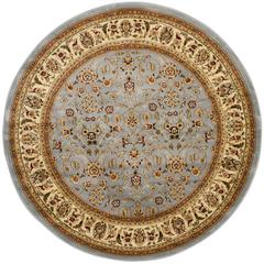 LYNDHURST, LIGHT BLUE / IVORY, 5'-3" X 5'-3" Round, Area Rug