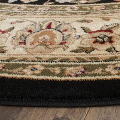 LYNDHURST, BLACK / IVORY, 5'-3" X 5'-3" Round, Area Rug, LNH316B-5R