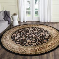 LYNDHURST, BLACK / IVORY, 8' X 8' Round, Area Rug, LNH316B-8R