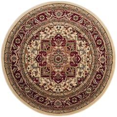 LYNDHURST, IVORY / RED, 5'-3" X 5'-3" Round, Area Rug, LNH330A-5R