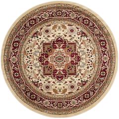 LYNDHURST, IVORY / RED, 8' X 8' Round, Area Rug, LNH330A-8R
