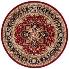 LYNDHURST, RED / BLACK, 5'-3" X 5'-3" Round, Area Rug, LNH330B-5R