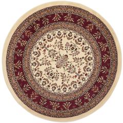 LYNDHURST, IVORY / RED, 5'-3" X 5'-3" Round, Area Rug, LNH331A-5R