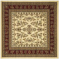 LYNDHURST, IVORY / RED, 6' X 6' Square, Area Rug, LNH331A-6SQ