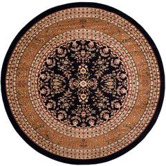 LYNDHURST, BLACK / TAN, 8' X 8' Round, Area Rug