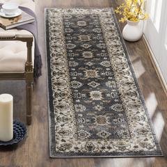 LYNDHURST, GREY / CREAM, 2'-3" X 12', Area Rug, LNH332G-212