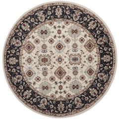 LYNDHURST, CREAM / NAVY, 7' X 7' Round, Area Rug, LNH332K-7R