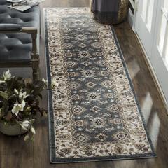 LYNDHURST, TEAL / CREAM, 2'-3" X 12', Area Rug