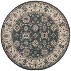 LYNDHURST, TEAL / CREAM, 7' X 7' Round, Area Rug