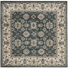 LYNDHURST, TEAL / CREAM, 7' X 7' Square, Area Rug