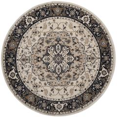 LYNDHURST, CREAM / NAVY, 7' X 7' Round, Area Rug, LNH334K-7R