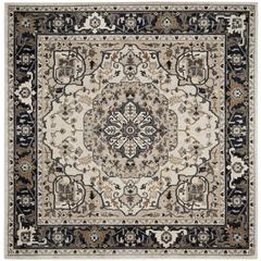 LYNDHURST, CREAM / NAVY, 7' X 7' Square, Area Rug, LNH334K-7SQ