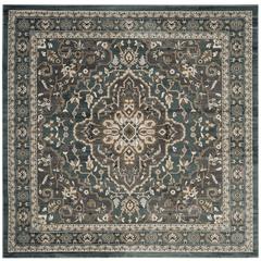 LYNDHURST, TEAL / GREY, 7' X 7' Square, Area Rug