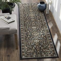 LYNDHURST, ANTHRACITE / TEAL, 2'-3" X 12', Area Rug