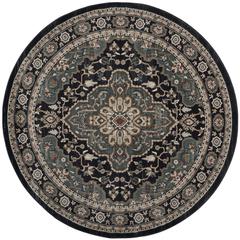 LYNDHURST, ANTHRACITE / TEAL, 7' X 7' Round, Area Rug