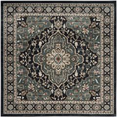 LYNDHURST, ANTHRACITE / TEAL, 7' X 7' Square, Area Rug