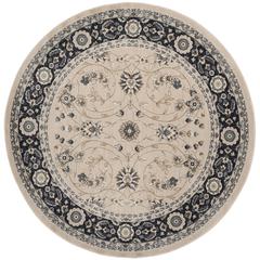 LYNDHURST, LIGHT BEIGE / ANTHRACITE, 7' X 7' Round, Area Rug