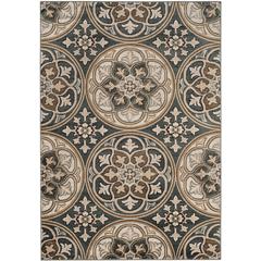 LYNDHURST, SLATE BLUE / BEIGE, 5'-3" X 7'-6", Area Rug