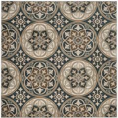 LYNDHURST, SLATE BLUE / BEIGE, 8' X 8' Square, Area Rug