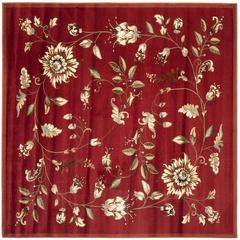 LYNDHURST, RED / MULTI, 6'-7" X 6'-7" Square, Area Rug