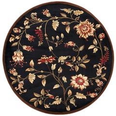 LYNDHURST, BLACK / MULTI, 5'-3" X 5'-3" Round, Area Rug, LNH552-9091-5R