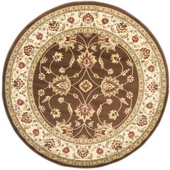 LYNDHURST, BROWN / IVORY, 5'-3" X 5'-3" Round, Area Rug, LNH553-2512-5R