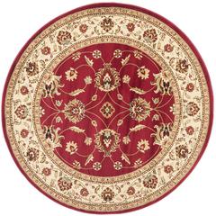 LYNDHURST, RED / IVORY, 5'-3" X 5'-3" Round, Area Rug, LNH553-4012-5R